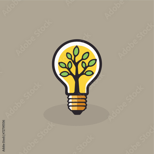 tree growing on light bulb icon
