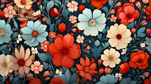 Colorful floral seamless pattern