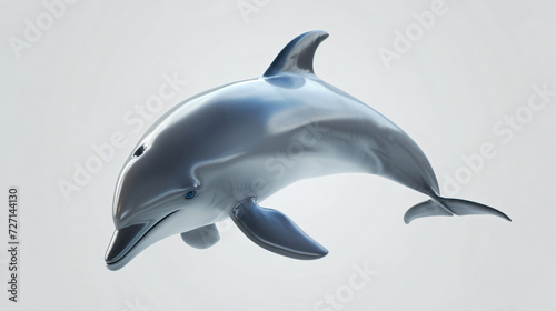 A stunning 3D rendering of a lively dolphin in an isolated setting. With impeccable attention to detail and vibrant colors, this art piece captures the playful nature of these majestic marin