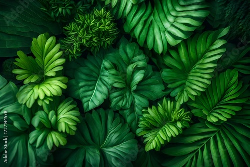 An enchanting view of a botanical greenery background, captured by an HD camera, highlighting the beauty of different plant species in mesmerizing