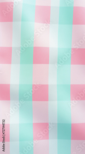 colorful fabric plaid texture.Minimal pastel fabric backgound concept.Top view,flat lay,copy space.Generative AI