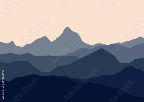 landscape mountains vector, vector illustration for background design.