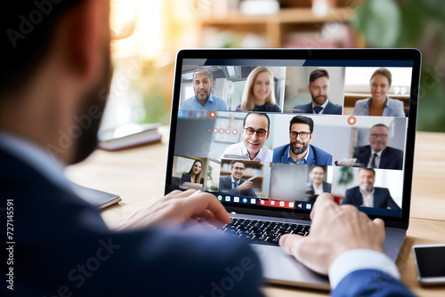 Video conferencing. Business and communication concept.
