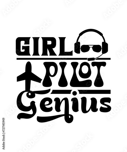 girl Pilot Genius svg