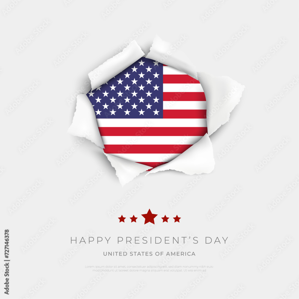 Happy President's Day Background and Banner. Presidents Day of USA Greeting Card with USA Flag, Capitol Building and Text Vector Illustration Happy President's Day Background and Banner. Presidents Day of USA Greeting Card with USA Flag, Capitol Building and Text Vector Illustration