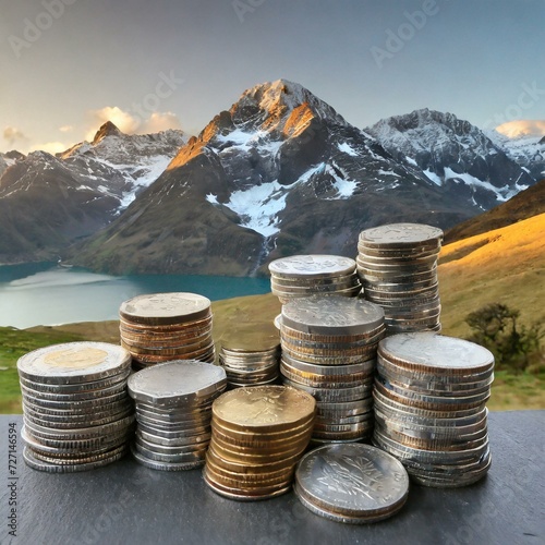 coins in the mountains