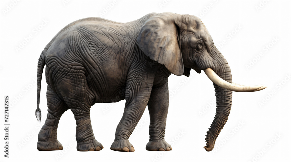 A visually stunning 3D rendering of a mighty and majestic elephant, exuding power and strength. This artwork showcases intricate details and lifelike textures, creating a mesmerizing visual