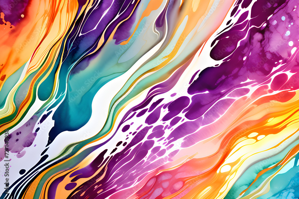 Closeup of abstract watercolor paint background. Generative AI (생성형 AI)
