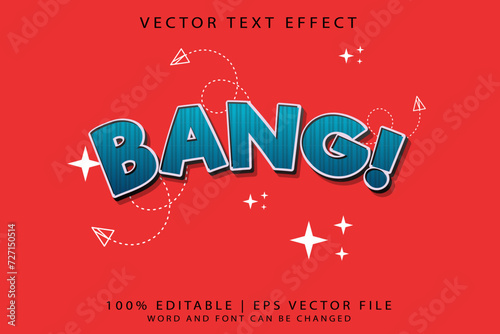 Text effect that can be edited Premium Vector of Bang 3D Cartoon Comic Style
