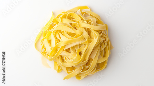 uncooked noodles, captured from a dynamic top-down angle
