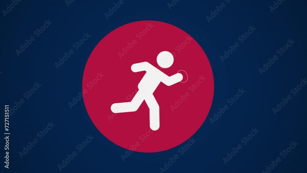 Pictograma de los Juegos Olímpicos de lado izquierda con el deporte rugby 7 en fondo azul sin texto. 