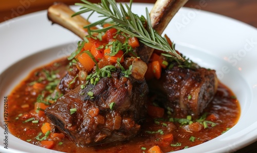 realistic garlicky Braised Lamb Shanks with Sweet Peppers  photo