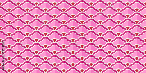 Girl mermaid seamless pattern. Colorful ornament shapes in pink. perfect for wallpaper and fabric