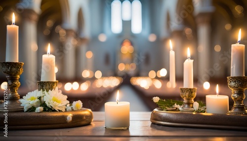 candles in a church background