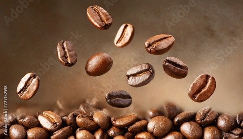 flying coffee beans horizontal banner © Emanuel