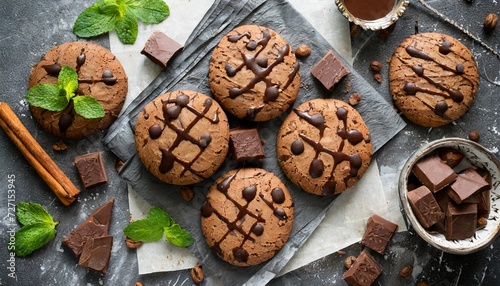 chocolate cookies top view