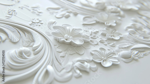 A 3D sticker with an embossed design, featuring intricate details and lighting effects on a clean