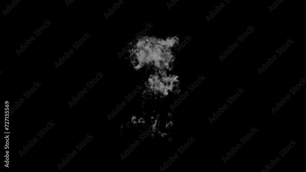 VFX Explosion of Fire Turning to Smoke and Vanishing - Short Duration, Alpha Transparency VFX Element