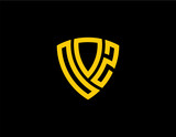 OOZ creative letter shield logo design vector icon illustration