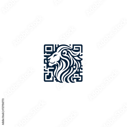 Lions Head Logo combination with QR Code