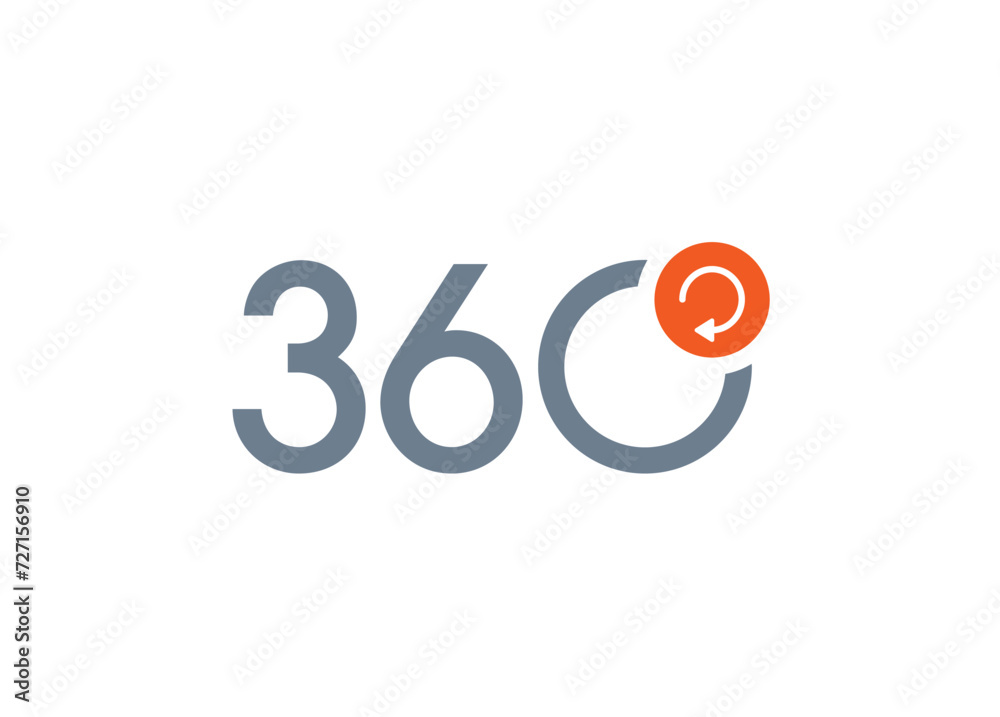 rotating arrow and 360 degrees logo. gray 360 degree logo on white background rotating arrow and 360 degrees logo. gray 360 degree logo on white background