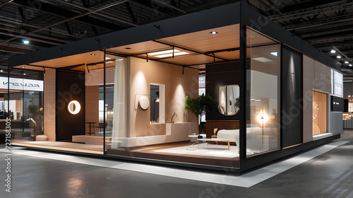 large exhibition booth in nordic style Simply decorated With minimalist furniture © javu
