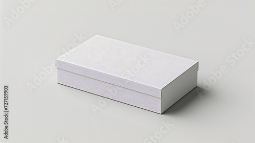  Blank white packaging, white cardboard box, on a white background. Generative AI © lesikvit
