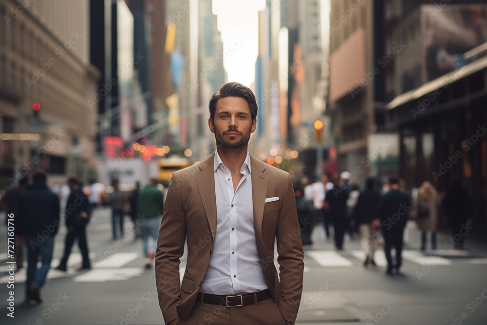 Illustration of a fashion portrait, Business man, AI Generated Illustration of a fashion portrait, Business man, AI Generated