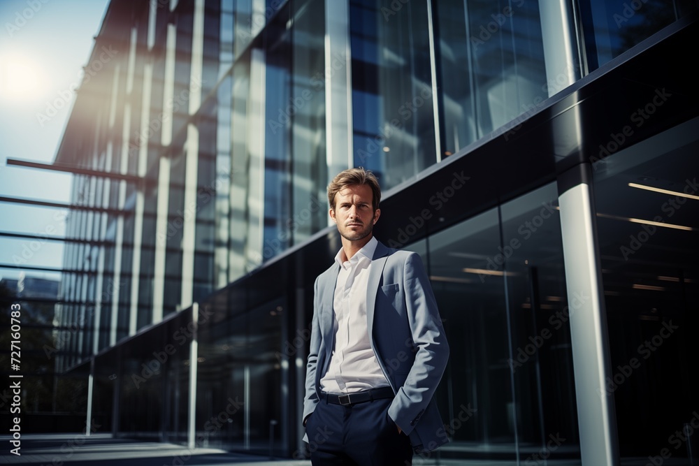 Illustration of a fashion portrait, Business man,  AI Generated