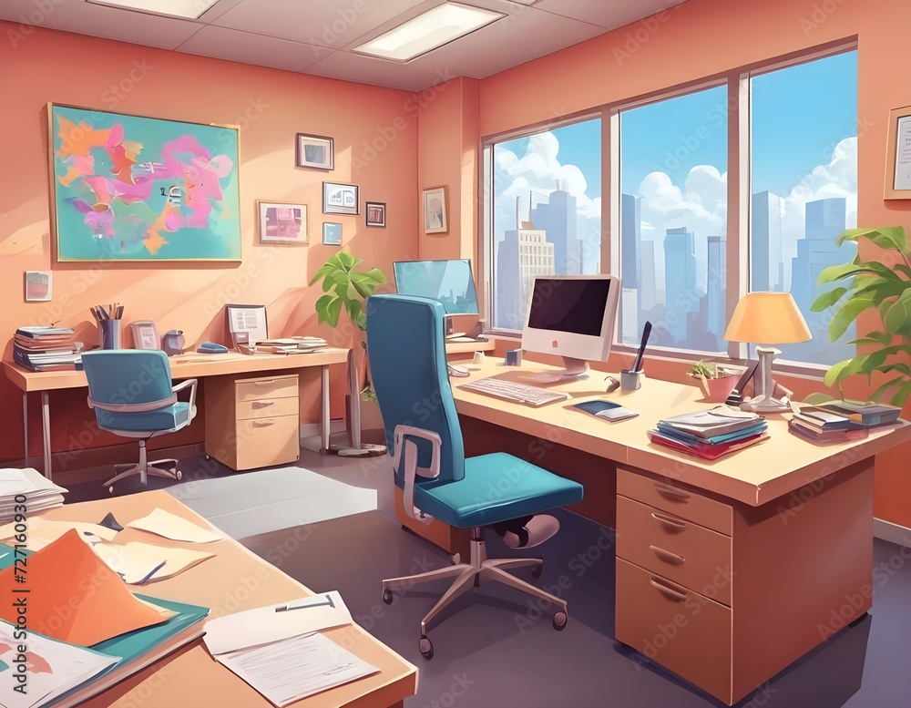 cartoon background office cartoon background office