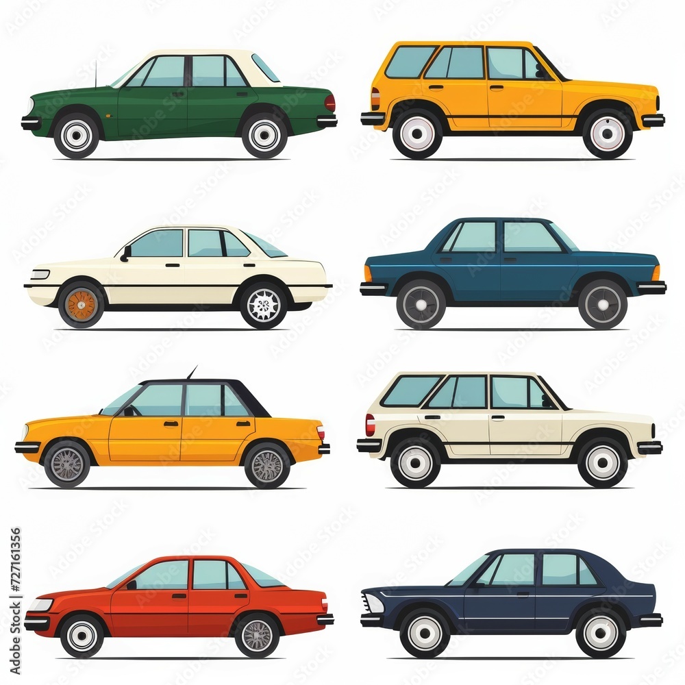 Collection of Cars Isolated