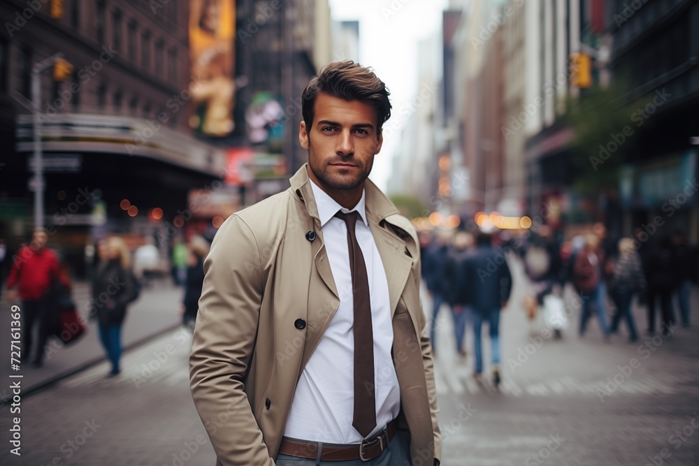 Illustration of a fashion portrait, Business man, AI Generated Illustration of a fashion portrait, Business man, AI Generated