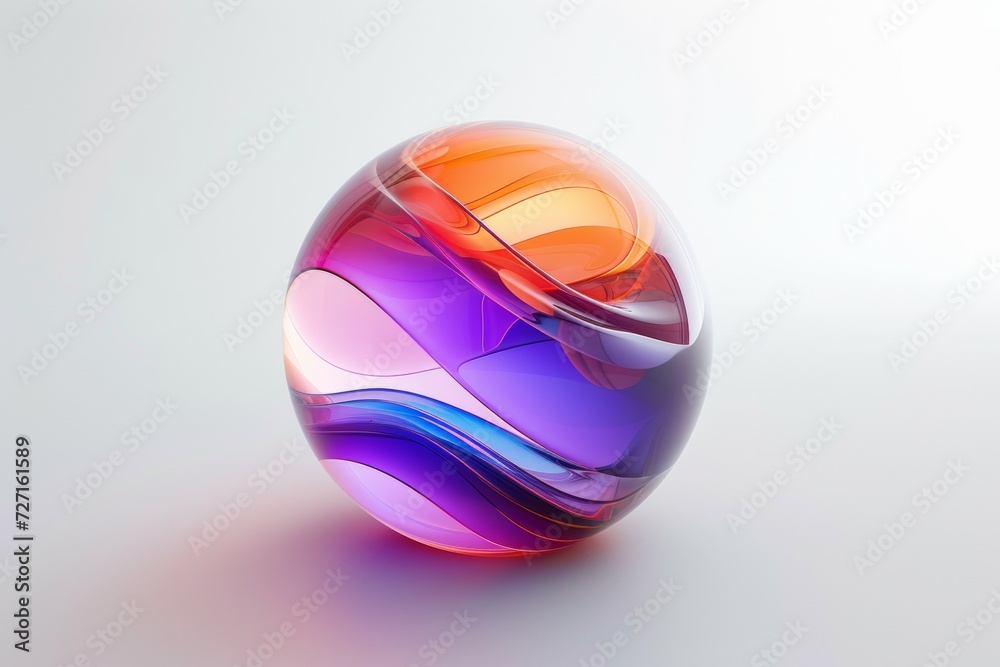 glass ball colored sphere on a white background, 3d illustration glass ball colored sphere on a white background, 3d illustration