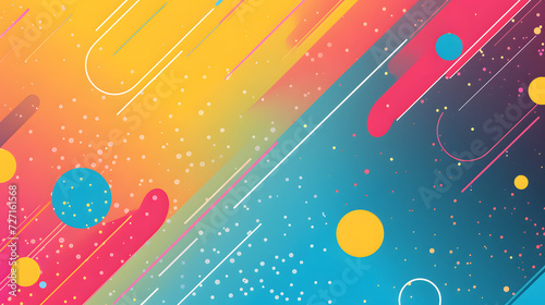 Abstract art rainbow curved lines colorful background