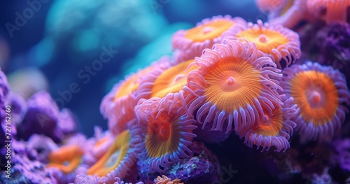 orange Soft Coral with Sea anemone 