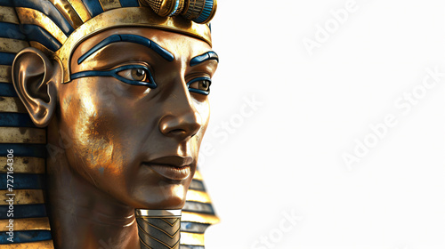 A stunning 3D rendering of an ancient pharaoh, exquisitely crafted in a super realistic style. With impeccable attention to detail, this artwork captures the regal essence of an era long gon