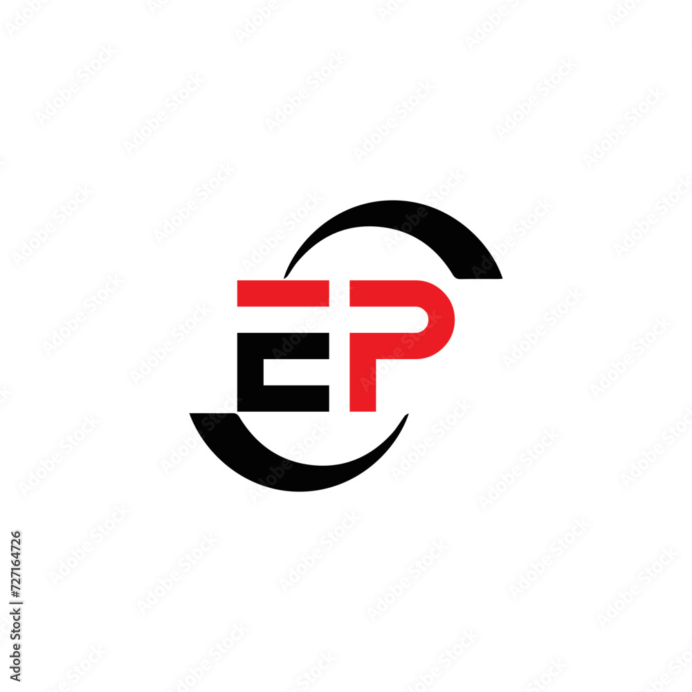 Obraz premium EP logo. E P design. White EP letter. EP, E P letter logo design. Initial letter EP linked circle uppercase monogram logo. E P letter logo vector design. top logo, Most Recent, Featured,