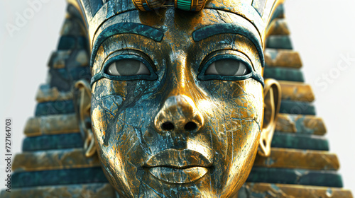 A stunning 3D rendering of an ancient pharaoh  exquisitely crafted in a super realistic style. With impeccable attention to detail  this artwork captures the regal essence of an era long gon