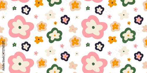 seamless pattern of cute little children s flowers. This print is perfect for the design of children s clothing and products for baby children.
