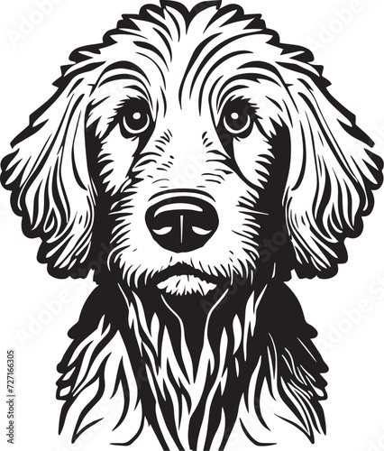 An illustraton of a golden doodle dog. photo