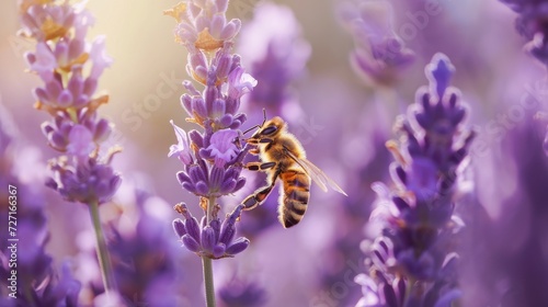 Bee Flying Over Flowers - Beautiful Nature Photography Print  Spring
