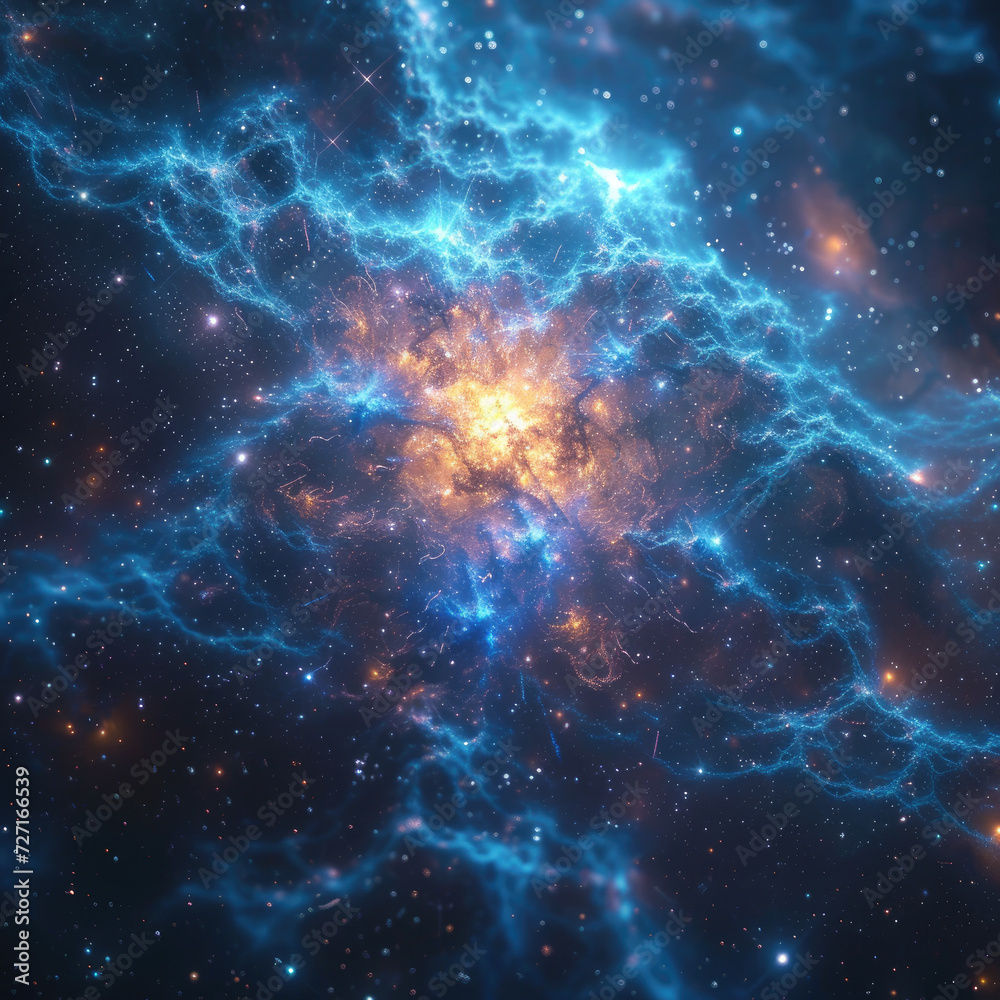 Blue Supergiant Star's Radiance in Space