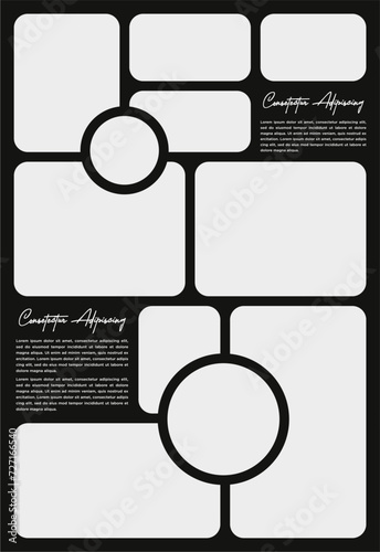 Pictures or photos frame collage abstract photo frames and digital photo wall template
