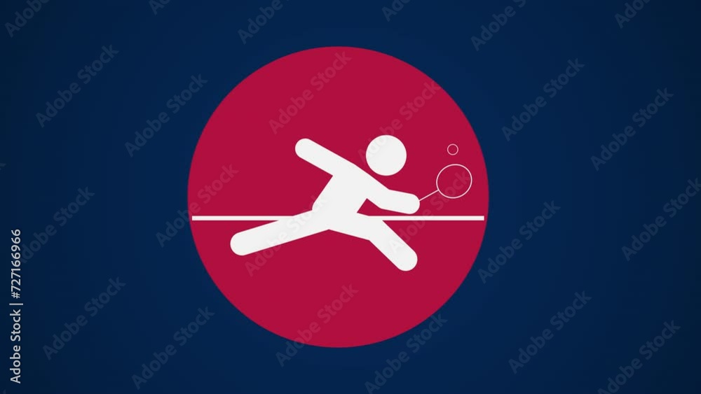 Pictograma de los Juegos Olímpicos de lado izquierda con el deporte tenis de mesa en fondo azul sin texto. 