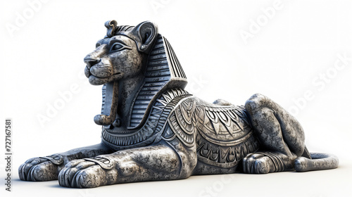 A mesmerizing 3D rendering of an enigmatic sphinx  brilliantly crafted with superb attention to detail  exuding an air of mystique and allure. This isolated artwork in stunning super renderi