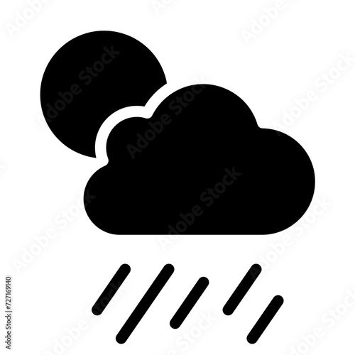 Rain clouds icon vector. Simple weather sign. Cloud with rain icon