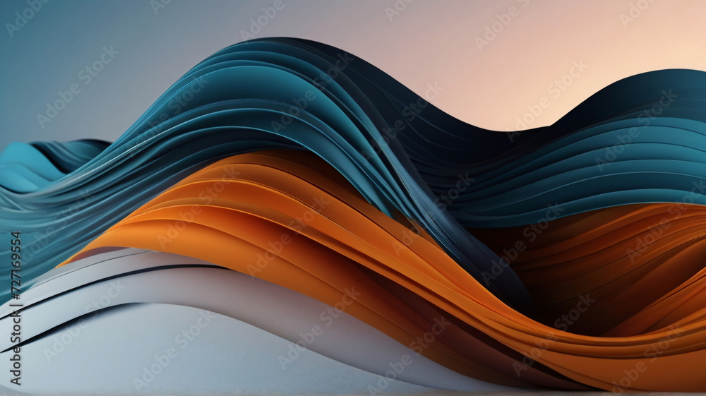 Naklejka premium 4K Abstract wallpaper colorful design, Aesthetic textures, colored background, teal and orange color