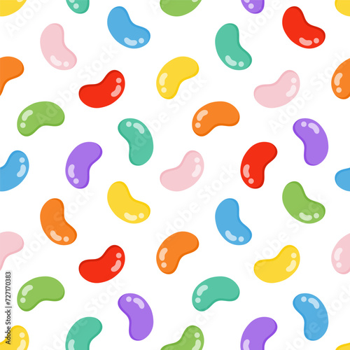 Seamless pattern with colorful jelly beans