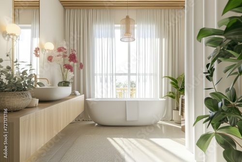 Bathroom with light and airy concept.