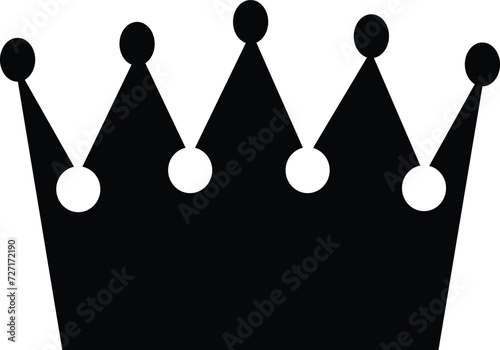 Crown icon. Black king crown symbol. Isolated crown icon. Vector illustration.